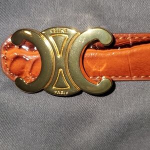 Celine Triomphe Buckle Belt.
